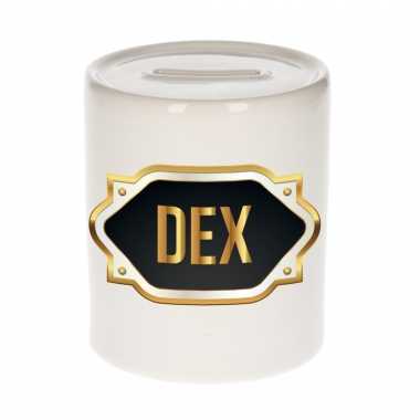 Dex naam / voornaam kado spaarpot met embleem