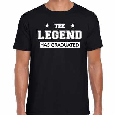 Geslaagd / afgestudeerd shirt the legend has graduated zwart voor heren