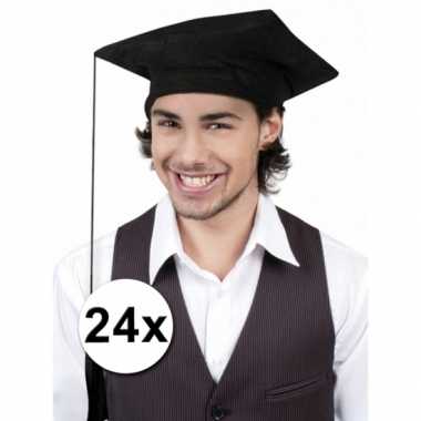Geslaagd/ afstudeer hoedjes zwart 24x