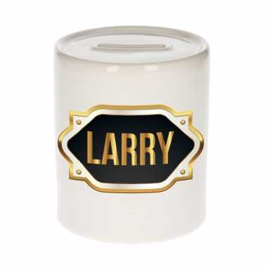 Larry naam / voornaam kado spaarpot met embleem