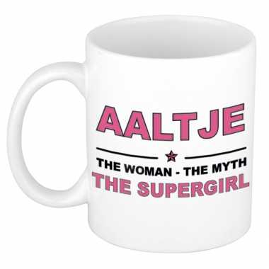 Naam cadeau mok/ beker aaltje the woman, the myth the supergirl 300 ml