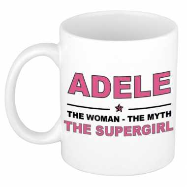 Naam cadeau mok/ beker adele the woman, the myth the supergirl 300 ml