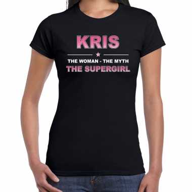 Naam kris the women, the myth the supergirl shirt zwart cadeau shirt