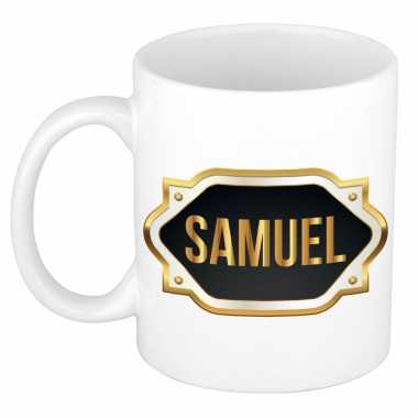 Samuel naam / voornaam kado beker / mok met embleem