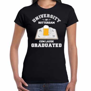 Studenten carnaval shirt zwart university of rotterdam afgestudeerd voor dames