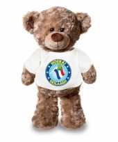 Eindexamen hoera geslaagd knuffelbeer wit-shirtje 24 cm 10147348