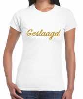 Geslaagd gouden letters fun t shirt wit voor dames