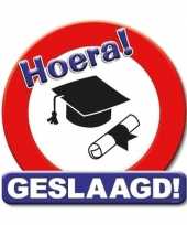 Hoera geslaagd feest decoratie bord