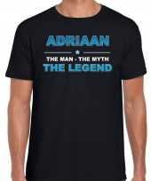 Naam adriaan the man the myth the legend shirt zwart cadeau shirt