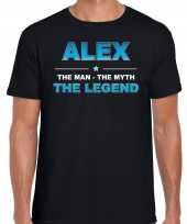 Naam alex the man the myth the legend shirt zwart cadeau shirt