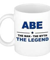 Naam cadeau mok beker abe the man the myth the legend 300 ml