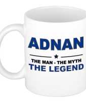 Naam cadeau mok beker adnan the man the myth the legend 300 ml