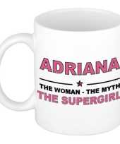 Naam cadeau mok beker adriana the woman the myth the supergirl 300 ml