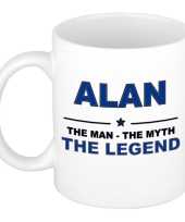 Naam cadeau mok beker alan the man the myth the legend 300 ml