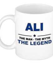 Naam cadeau mok beker ali the man the myth the legend 300 ml