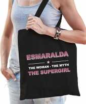 Naam esmaralda the women the myth the supergirl tasje zwart cadeau boodschappentasje