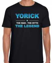 Naam yorick the man the myth the legend shirt zwart cadeau shirt
