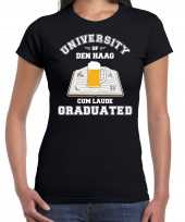 Studenten carnaval shirt zwart university of den haag afgestudeerd voor dames