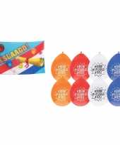 Vlag geslaagd afgestudeerd met diploma 8x geslaagd thema versiering ballonnen 27 cm pakket