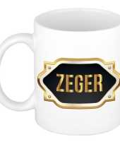 Zeger naam voornaam kado beker mok met embleem